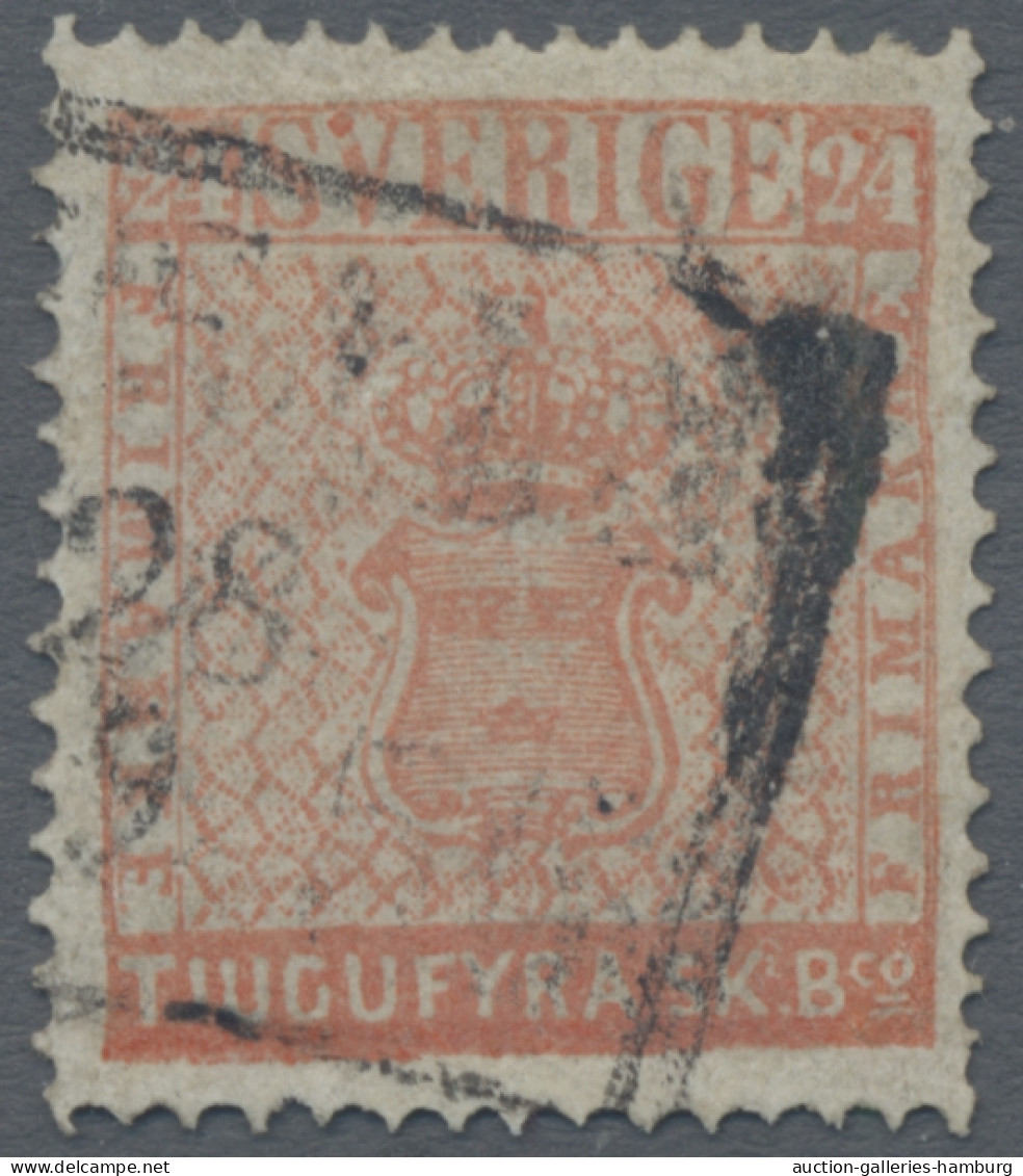 Sweden: 1855-1964, Sammlung In älterem Klemmbinder, Bis 1943 Auf Altem KABE-Vord - Used Stamps