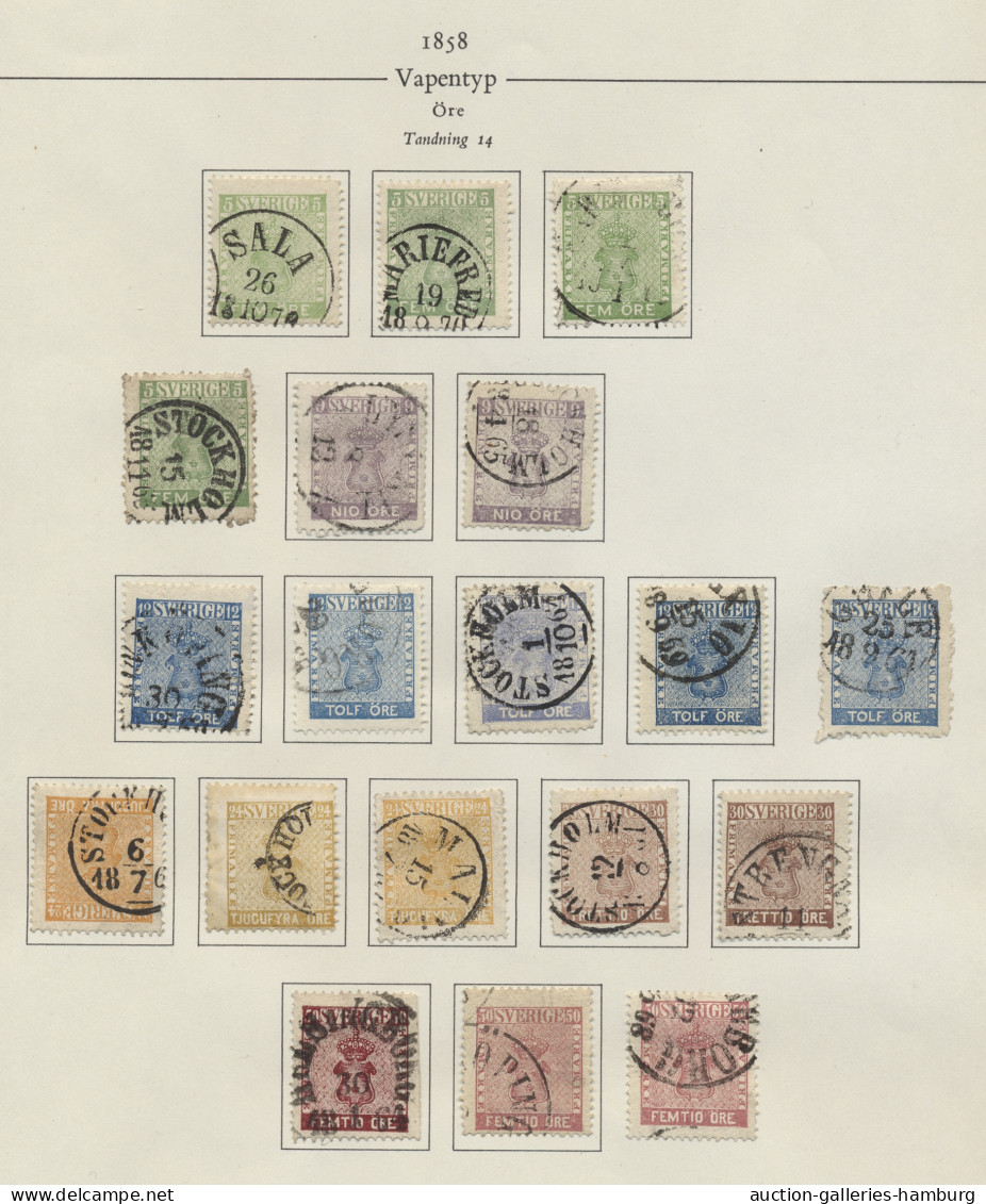 Sweden: Ca. 1855-1960 (einige Spätere Ausgaben), Prachtsammlung Im Schwedischen - Used Stamps