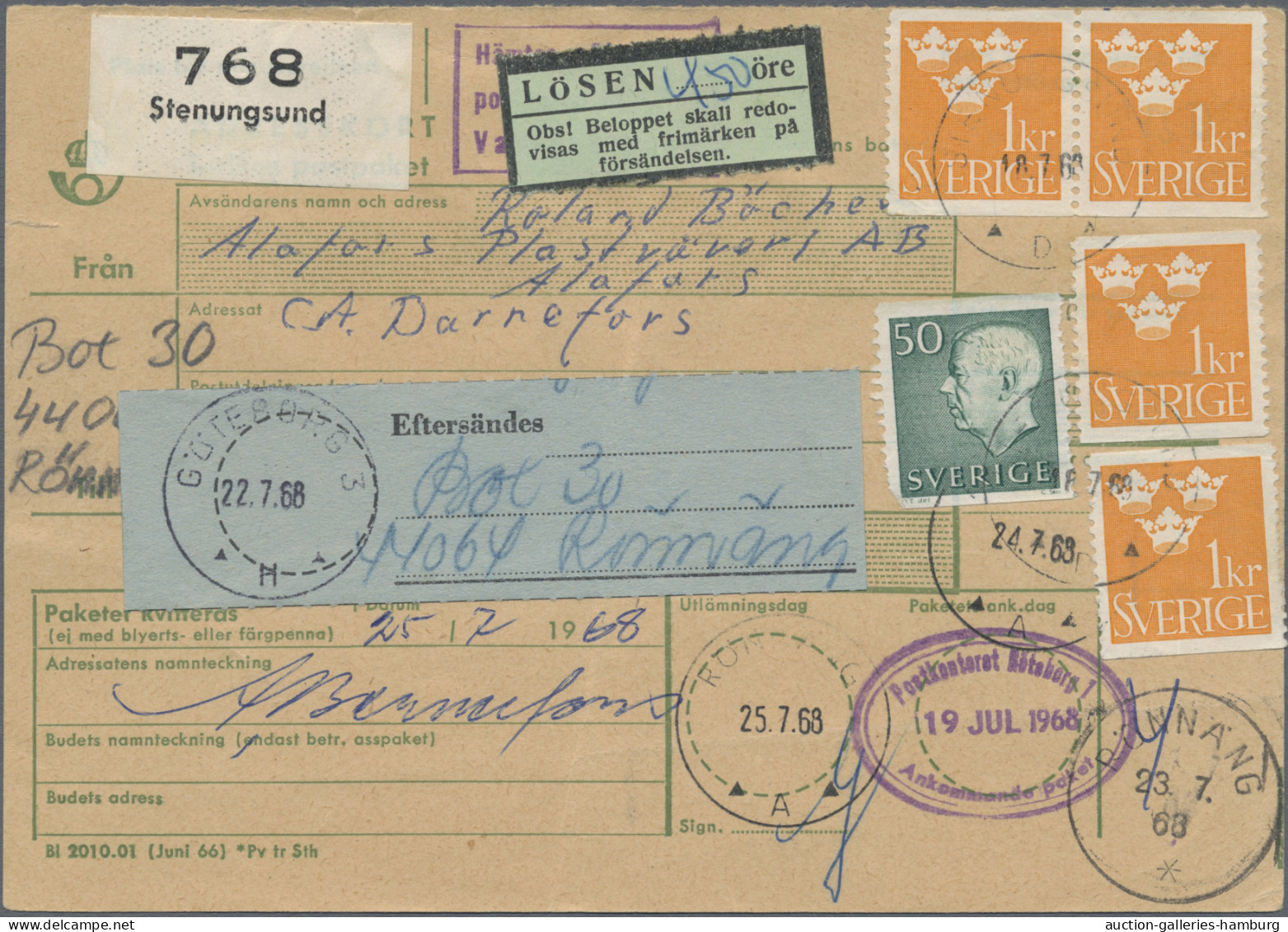 Sweden: 1852/1976, Balance Of Apprx. 134 Covers/cards, Showing Some Nice 1930s/1 - Lettres & Documents