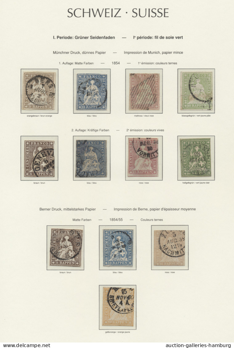 Schweiz: 1850-1979, überwiegend Gestempelte Sammlung Im Leuchtturm-Vordruckalbum - Lotes/Colecciones