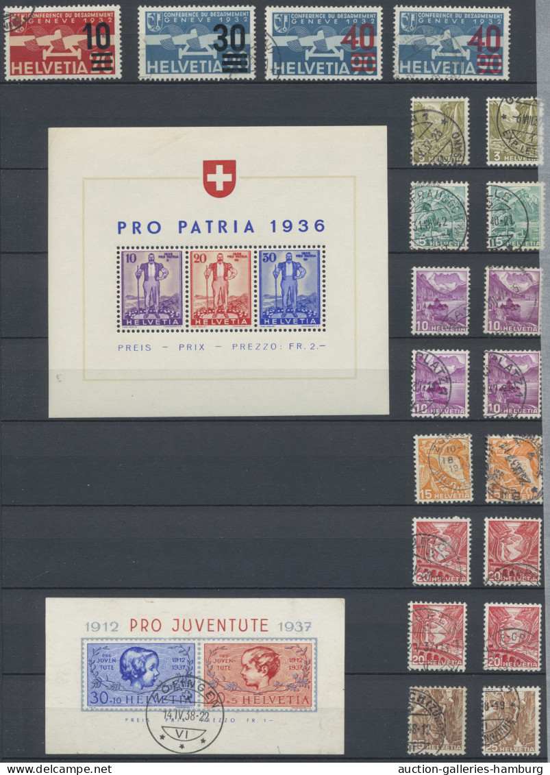 Schweiz: 1862-2017, überwiegend gestempelte Sammlung in 2 dicken Einsteckbüchern