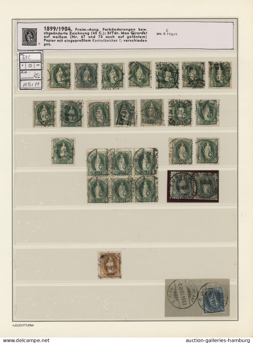 Schweiz: 1882/1910, STEHENDE HELVETIA, Meist Gestempelte Sammlung Mit Ca. 618 Ma - Lotes/Colecciones