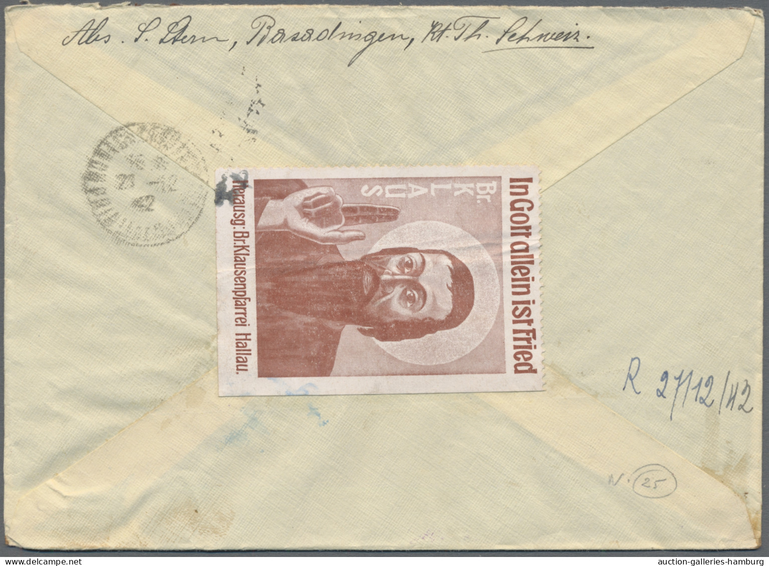 Schweiz: 1930-1960, 136 Briefe oder Karten aus der Schweiz in das Fürstentum Mon