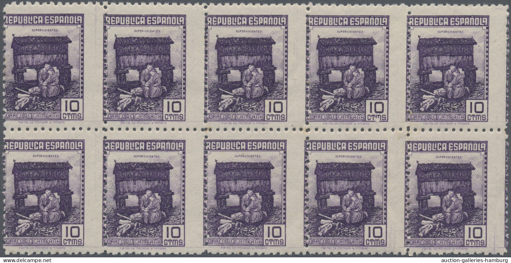 Spain: 1939, Forces Mail Issue NOT ISSUED 10c. Stamp 'Survivors' In A Lot With A - Otros & Sin Clasificación