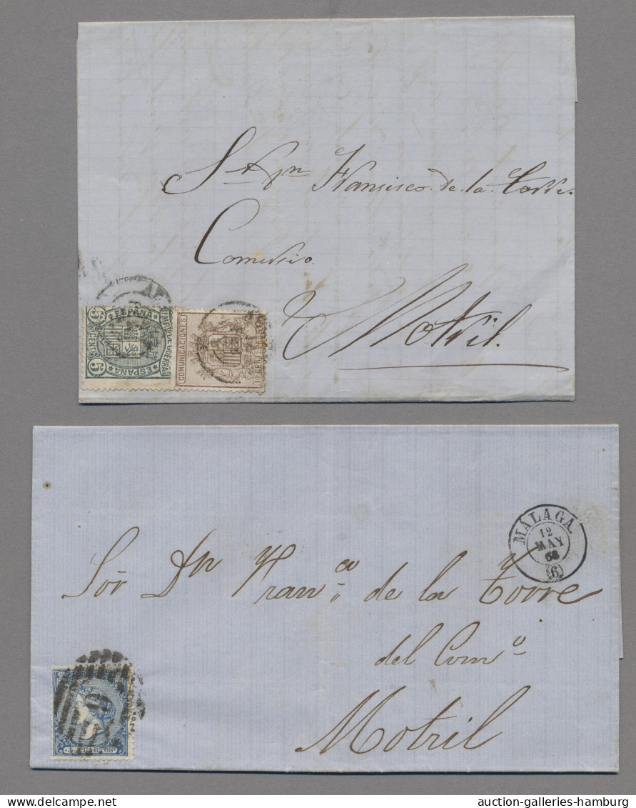 Spain: 1858-1879 (c.), The Remarkable Holding Of Approximately 550 Franked ELs, - Other & Unclassified