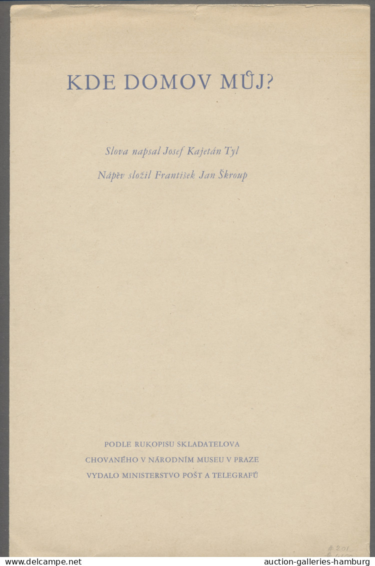 Czechoslowakia: 1934, "100 Jahre Tschechische Nationalhymne"-Schmuckbogenpaar (M - Nuevos