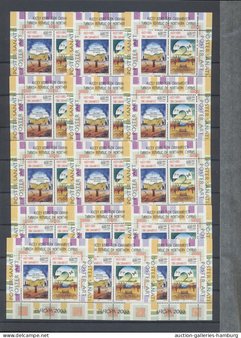 Turkish Cyprus: 2003/2004, Postfrische Blöcke Als Investorenlos, Bl 21 (200 X), - Unused Stamps