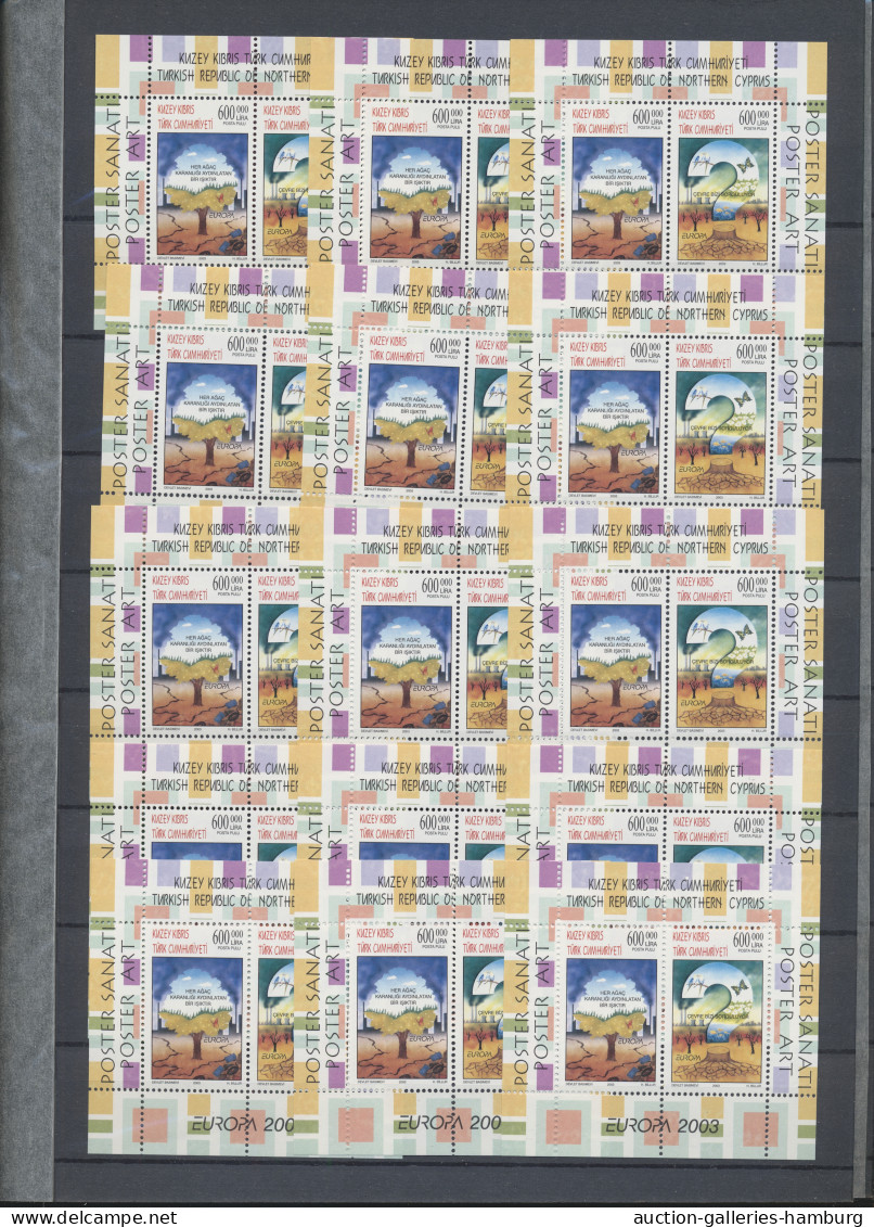 Turkish Cyprus: 2003/2004, postfrische Blöcke als Investorenlos, Bl 21 (200 x),