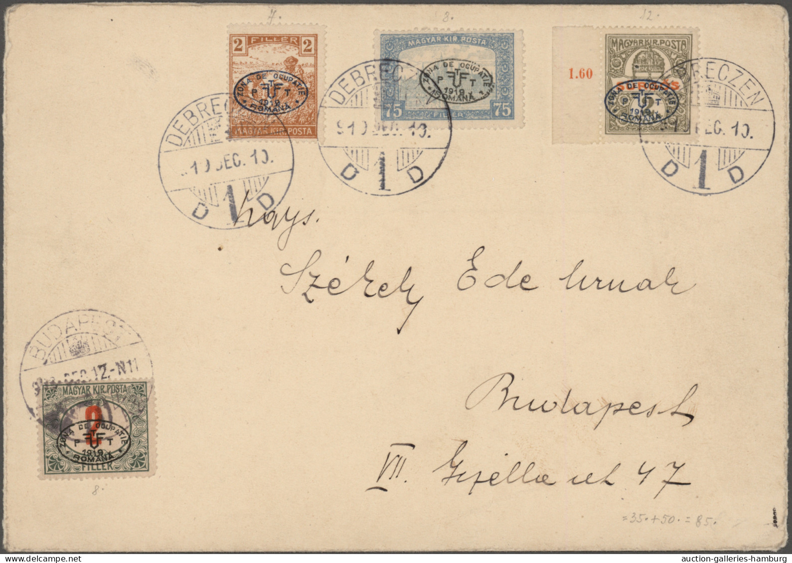 Hungary: 1919/1920, Collection Of 66 Covers/cards Showing A Lovely Range Of Inte - Debreczen