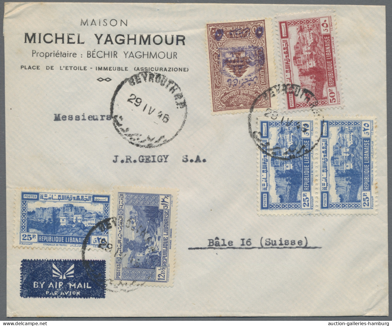 Middle East: Cover Lot With Some Items Lebanon Ex 1940-47 (c.), Palestine Inc. R - Autres & Non Classés