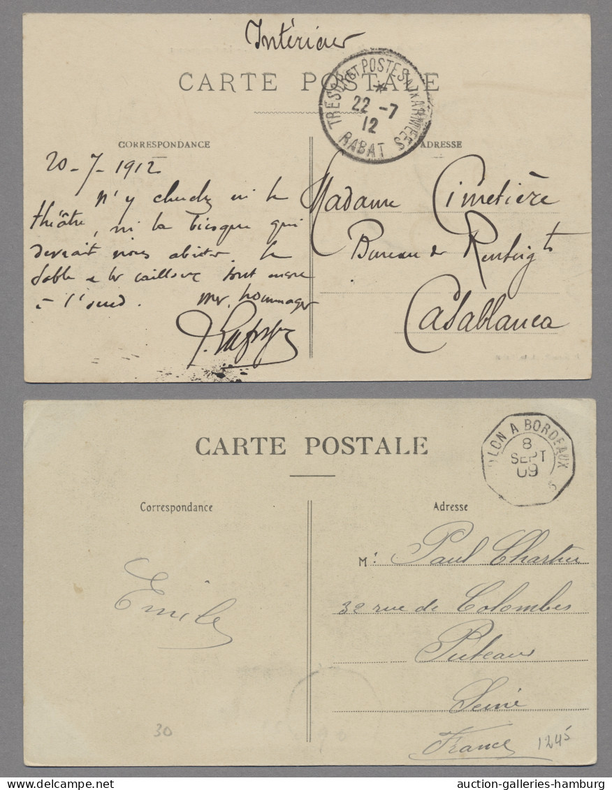 French Colonies: 1896-1912, Fünf Belege, Dabei 10c GSK Guadeloupe Nach Ägypten M - Other & Unclassified