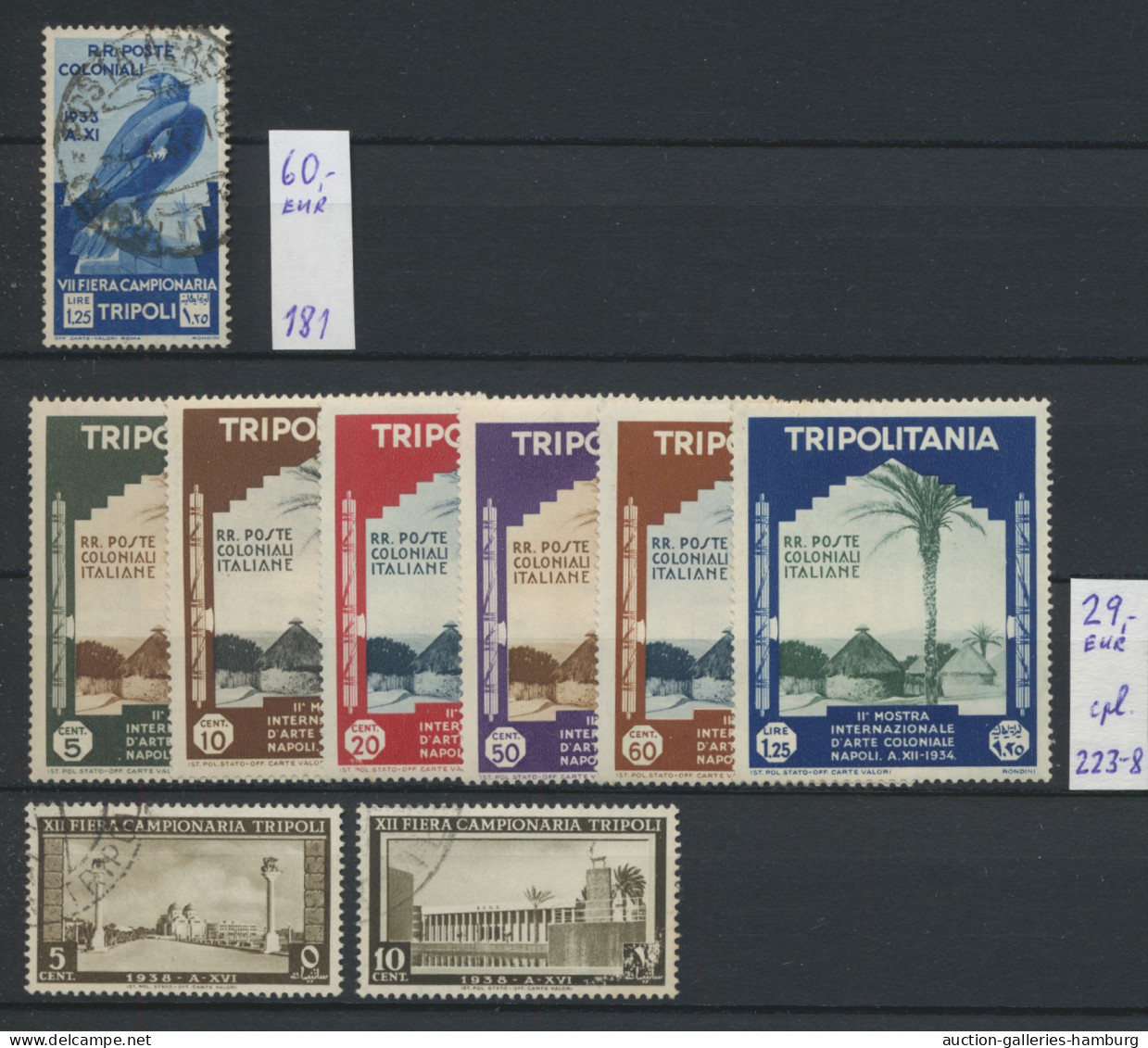 Italian Colonies: 1893-1960 (ca.), Partie in einem Einsteckbuch mit u.a. Italien