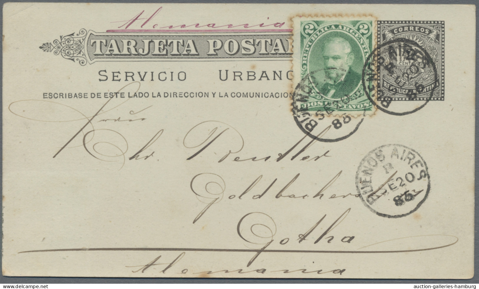 Argentina: 1885-1897 (c.) 10 Franked Covers Ex Mi.No. 32-87 Mostly To Germany Pl - Otros & Sin Clasificación