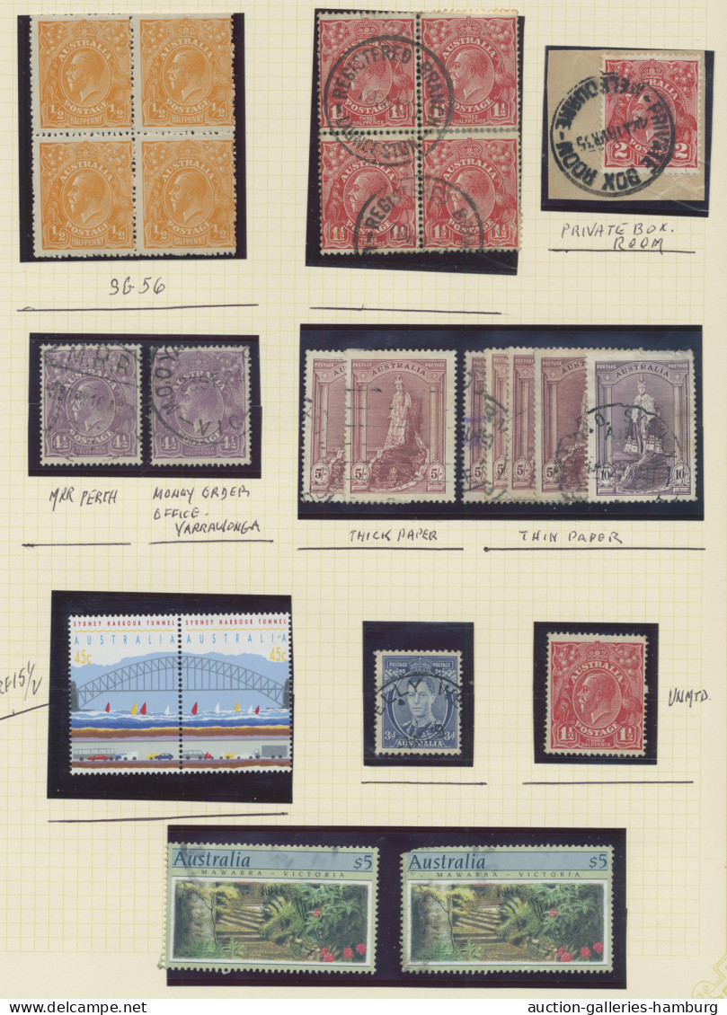 Australia: 1913-1999 (ca.), Postfrische Und Gestempelte Partie Mit U.a. Einer Te - Collections