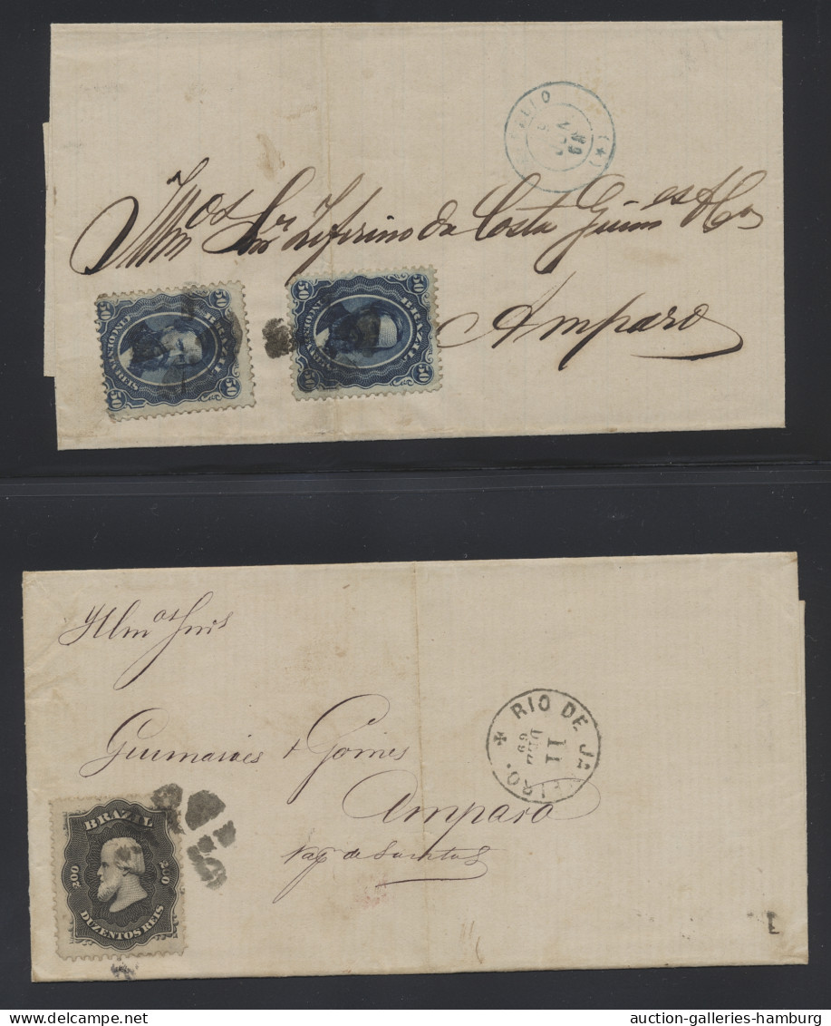 Brazil: 1868-1950 (c.), Cover Collection Consisting Of More Than 50 Items Incl. - Covers & Documents