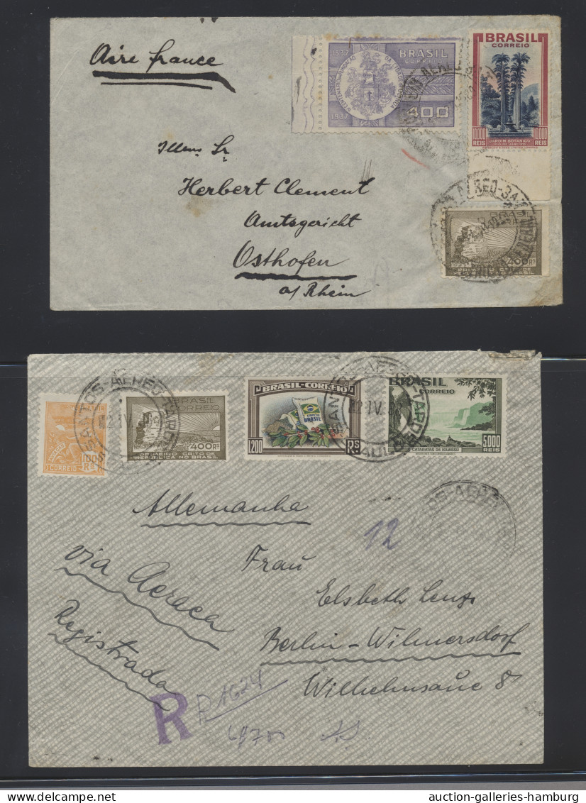 Brazil: 1868-1950 (c.), Cover Collection Consisting Of More Than 50 Items Incl. - Cartas & Documentos