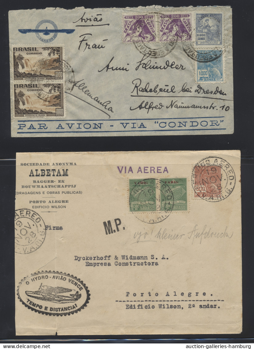 Brazil: 1868-1950 (c.), Cover Collection Consisting Of More Than 50 Items Incl. - Lettres & Documents