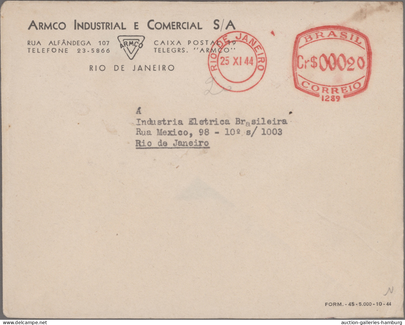 Brazil: 1940s/1980s, METER MARKS, Comprehensive Balance Of Apprx. 2.500 Commerci - Lettres & Documents