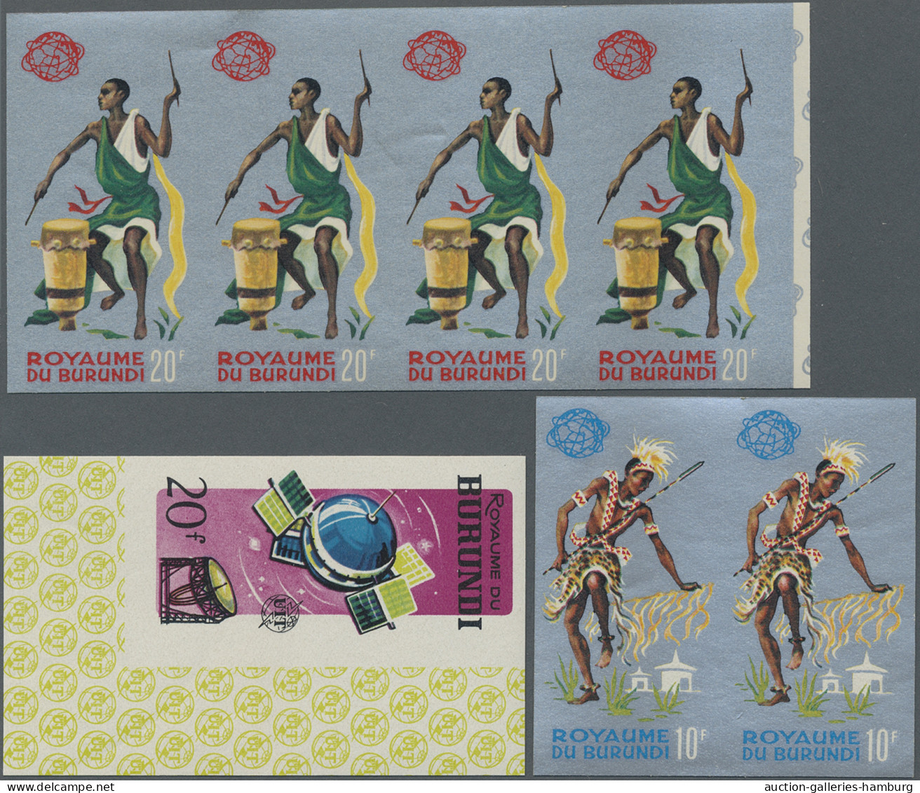 Burundi: 1964/1965, Lot Of 5376 IMPERFORATE Stamps MNH, Showing Various Topics L - Collections