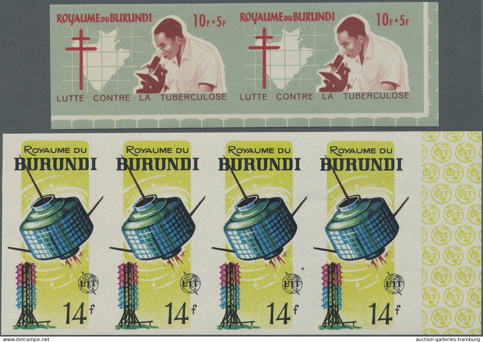 Burundi: 1964/1965, Lot Of 5376 IMPERFORATE Stamps MNH, Showing Various Topics L - Collections