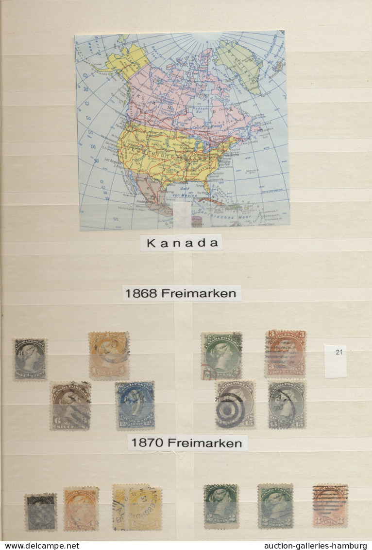 Canada: 1868-1991 (ca.), Meist Gestempelte Sammlung Bis 1970er Jahre In Steckalb - Collections