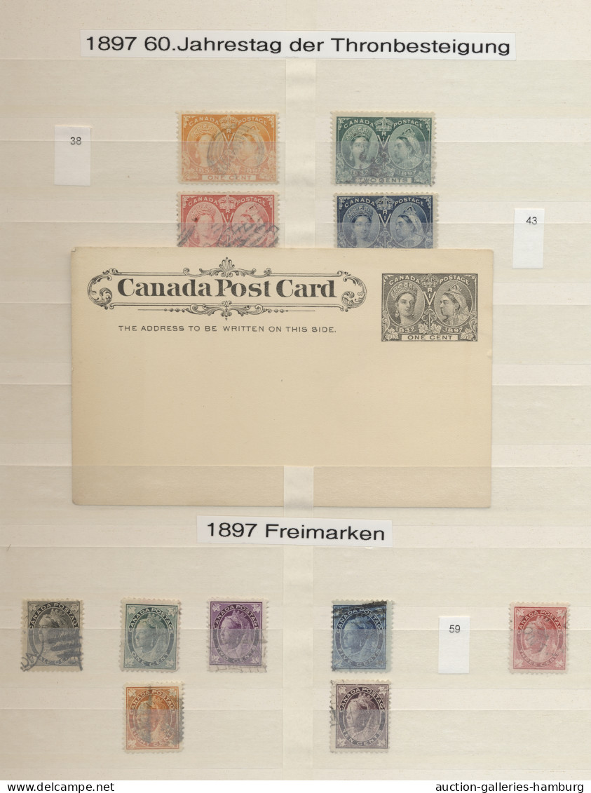 Canada: 1868-1991 (ca.), Meist Gestempelte Sammlung Bis 1970er Jahre In Steckalb - Colecciones