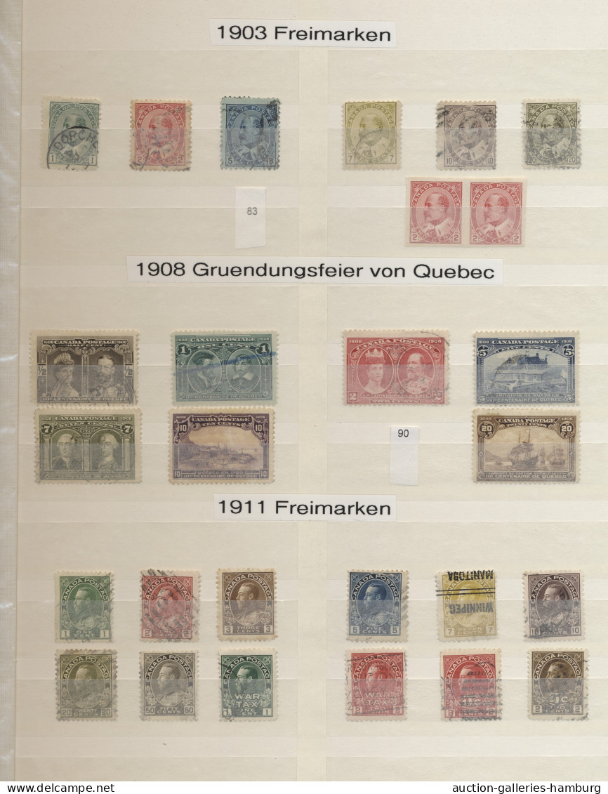 Canada: 1868-1991 (ca.), Meist Gestempelte Sammlung Bis 1970er Jahre In Steckalb - Collections