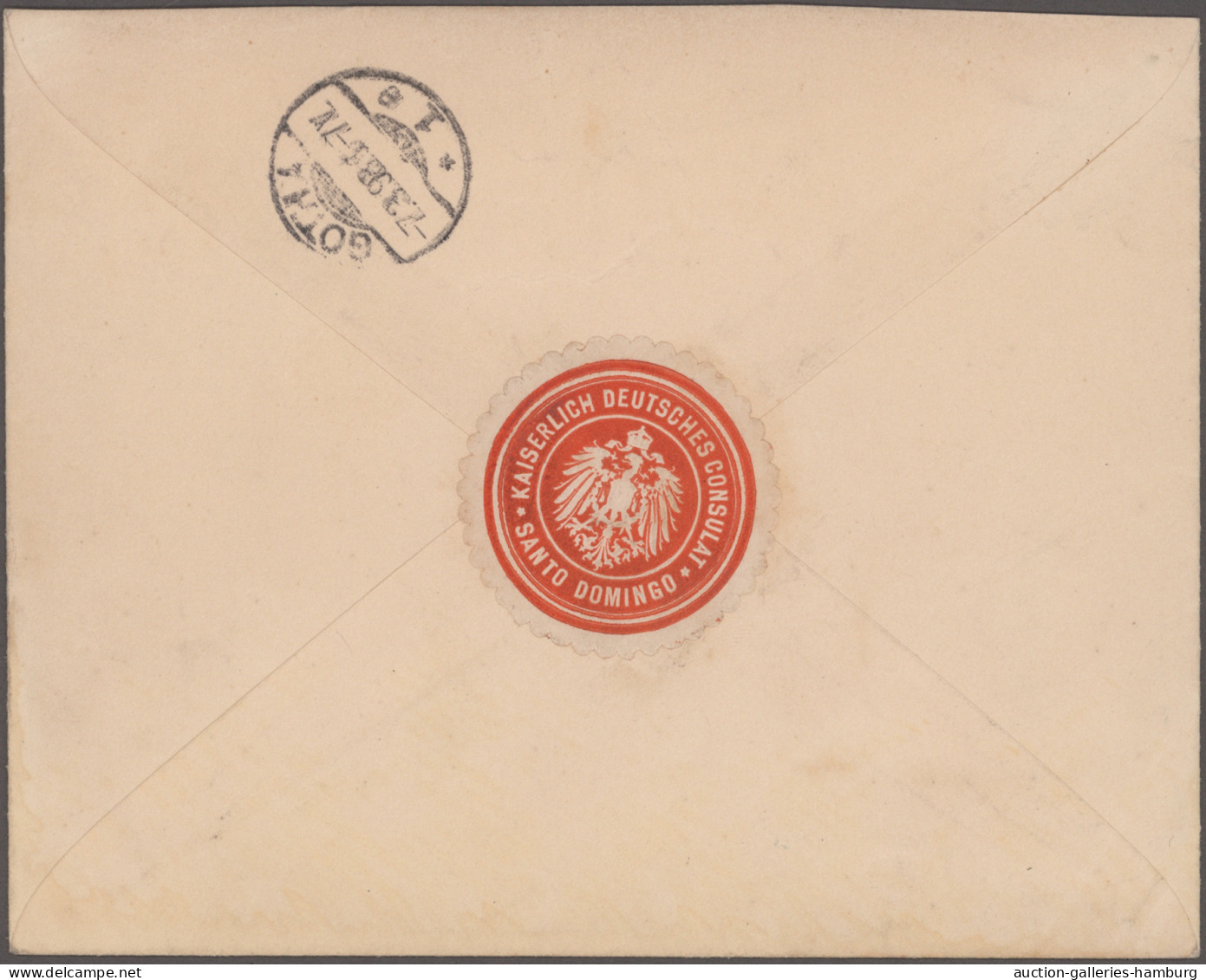 Dominican Republic: 1898/1916, Three Commercial Covers: Coat Of Arms 5c. Blue (M - Dominicaine (République)