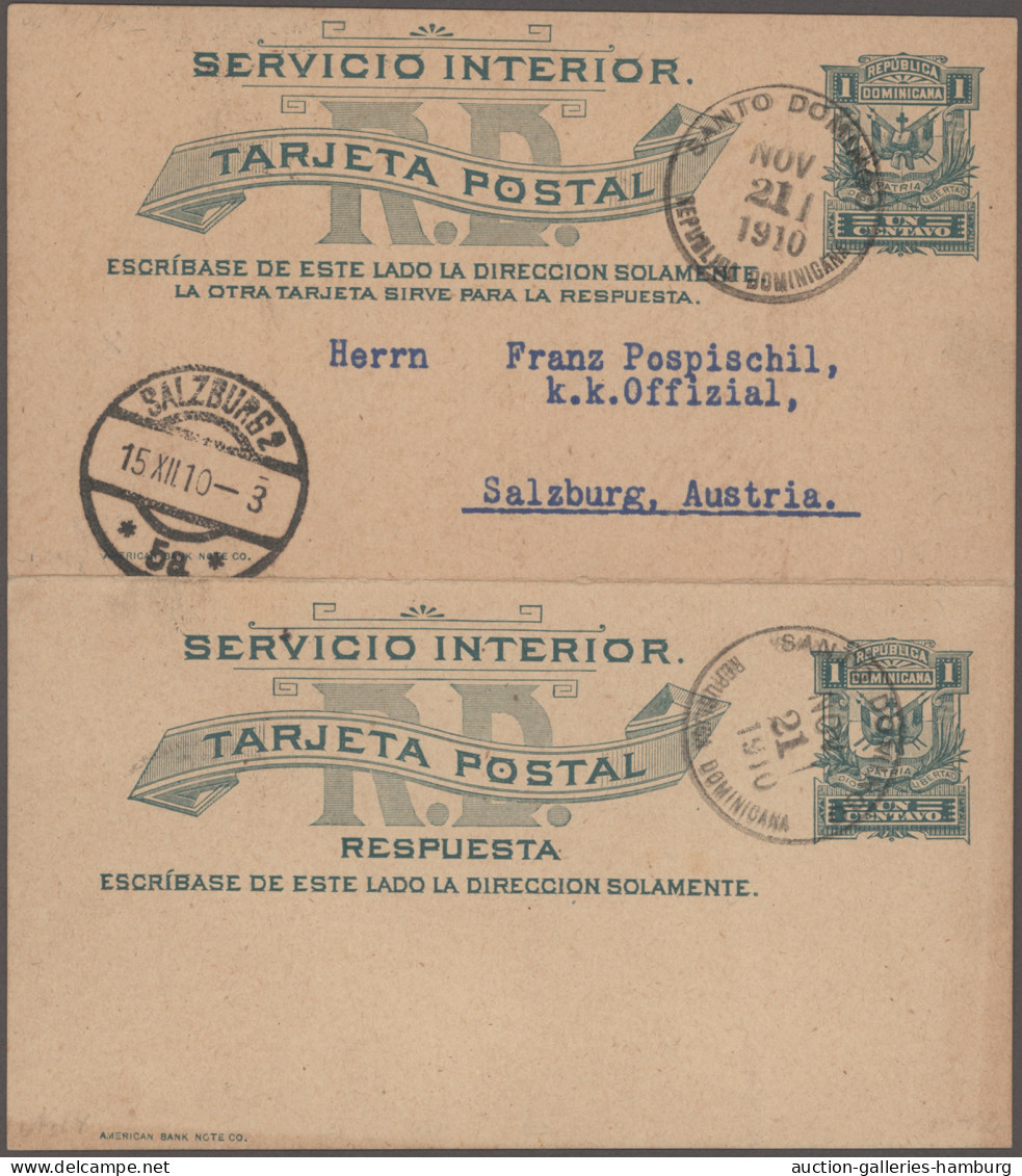 Dominican Republic - Postal Stationery: 1881/1910, Lot Of Five Stationeries: Thr - Dominican Republic