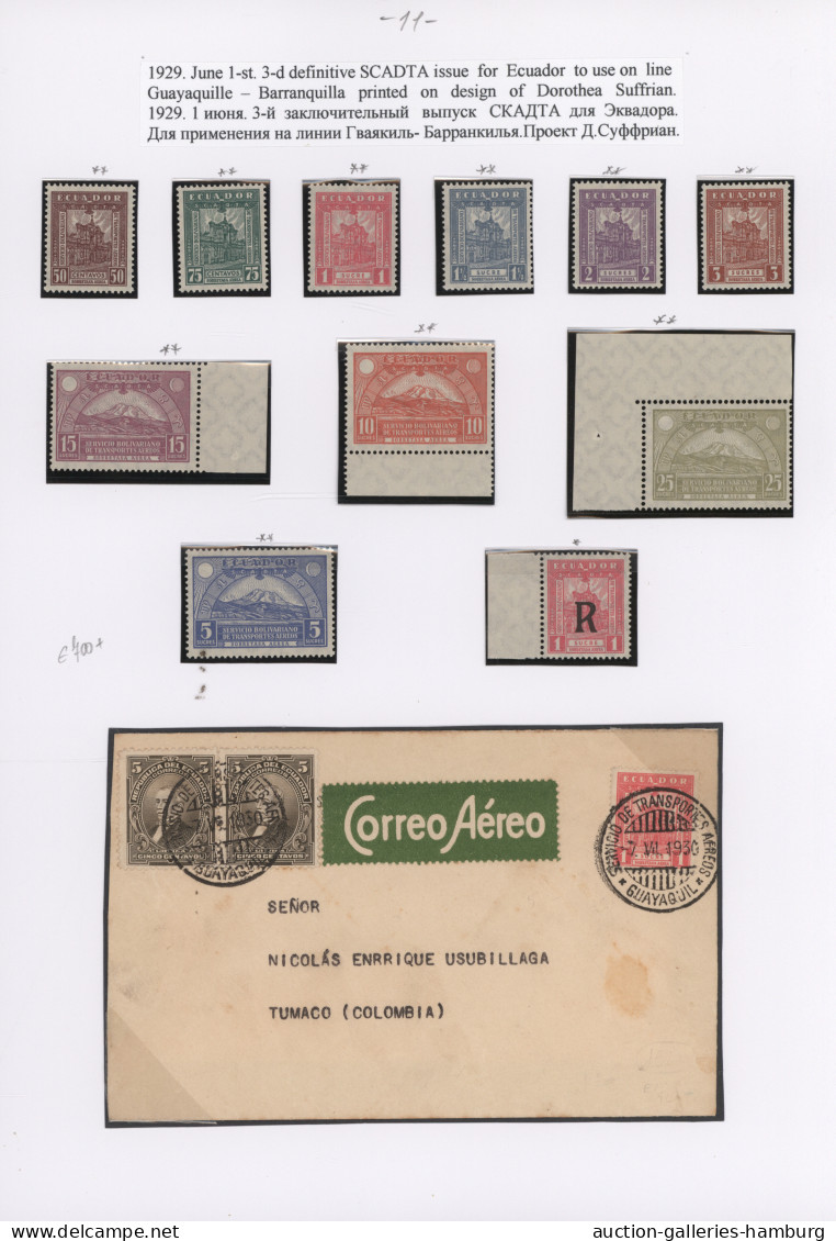 Ecuador: 1923/1980's "Air Mail Postage Stamps & Payment Of Correspondence XX Cen - Ecuador