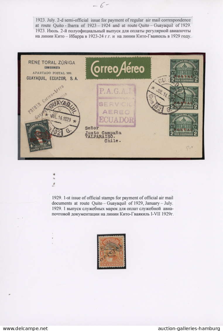 Ecuador: 1923/1980's "Air Mail Postage Stamps & Payment of Correspondence XX Cen