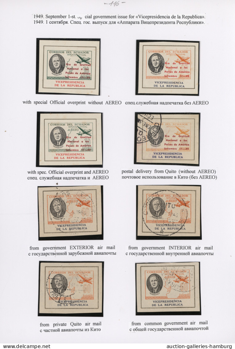 Ecuador: 1923/1980's "Air Mail Postage Stamps & Payment of Correspondence XX Cen