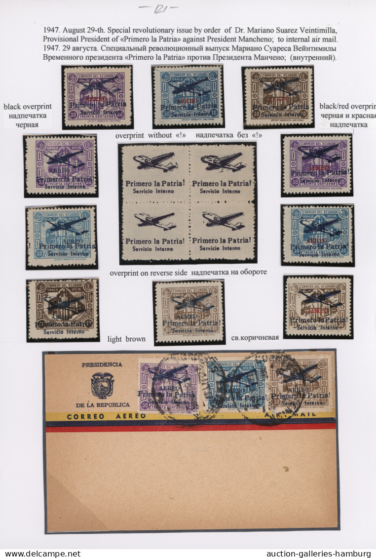 Ecuador: 1923/1980's "Air Mail Postage Stamps & Payment of Correspondence XX Cen