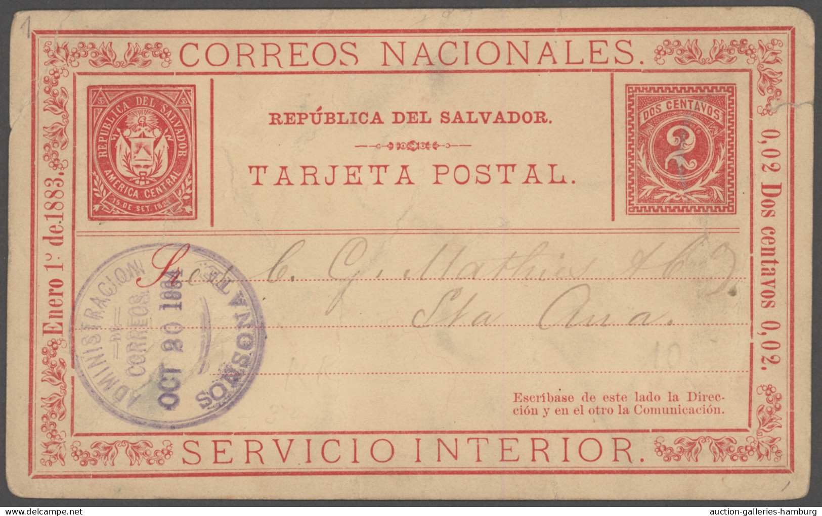El Salvador - Postal Stationery: 1884/1929, Assortment Of 17 Used Stationery Car - Salvador