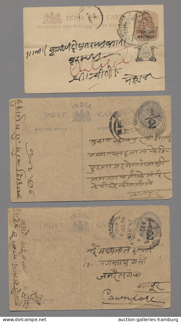 India: 1854-1984, Fast Ausschließlich Gestempelte Sammlung In Zwei Steckbüchern - 1854 Compagnie Des Indes