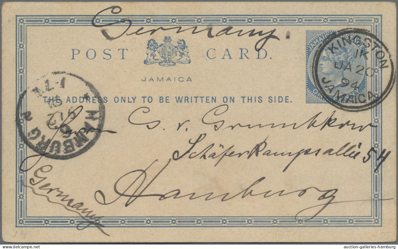 Jamaica: 1877/1904, Six Commercially Used Stationery Cards With Comprehensive Me - Jamaïque (...-1961)