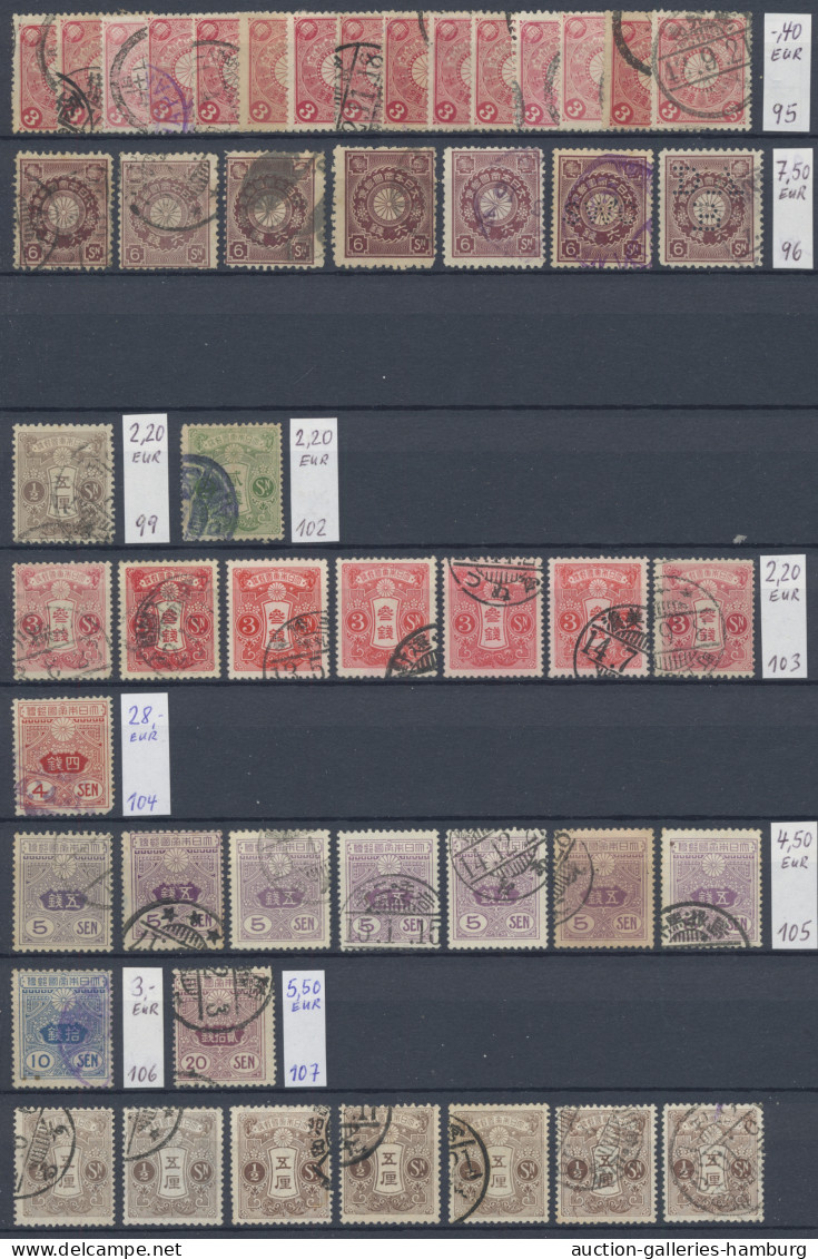 Japan: 1876-2005, überwiegend gestempelte Partie in einem dickem Einsteckbuch un
