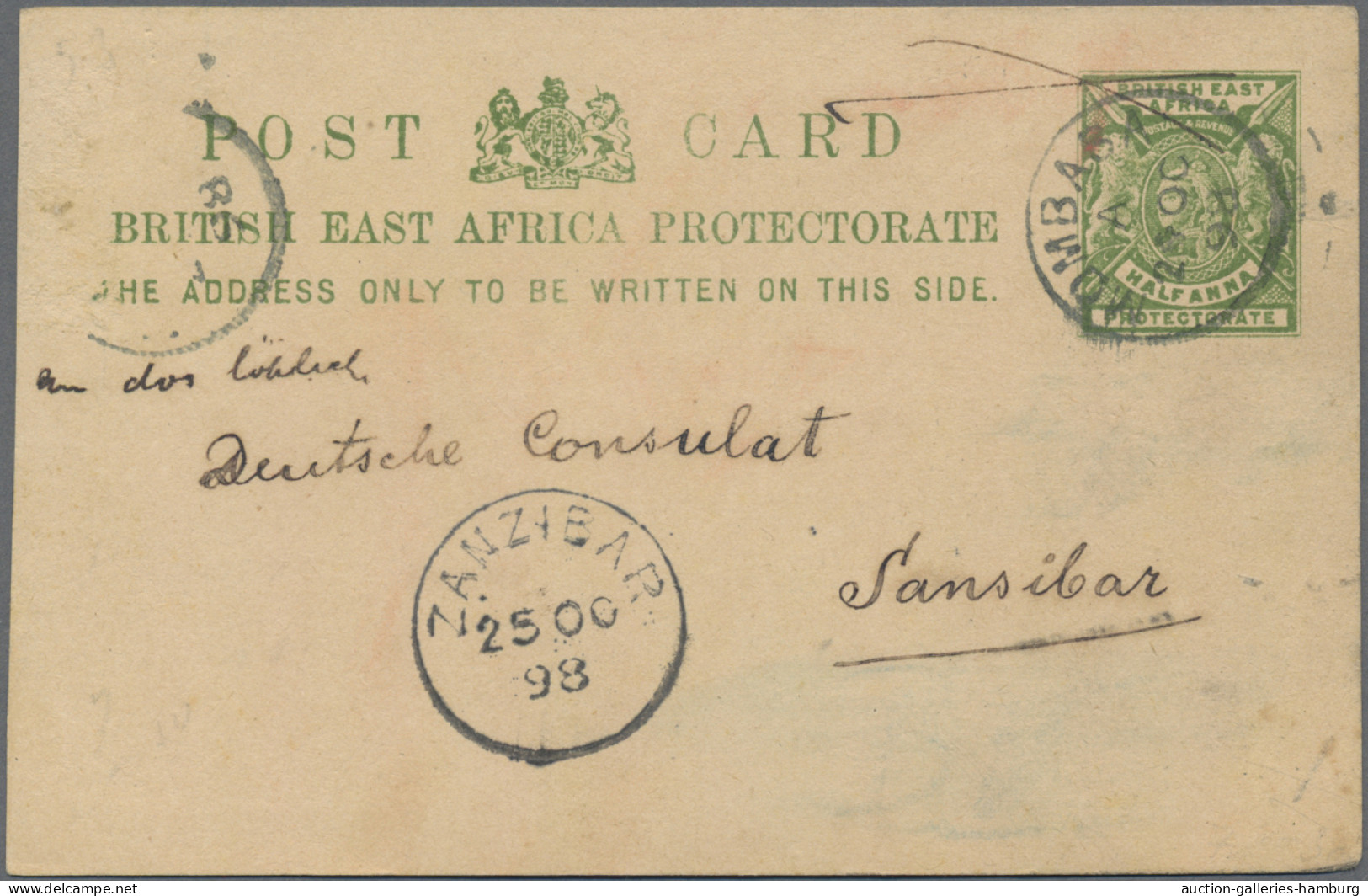 Kenia (British East Africa): 1898/1903, Four Used Stationeries: BRITISH EAST AFR - Afrique Orientale Britannique