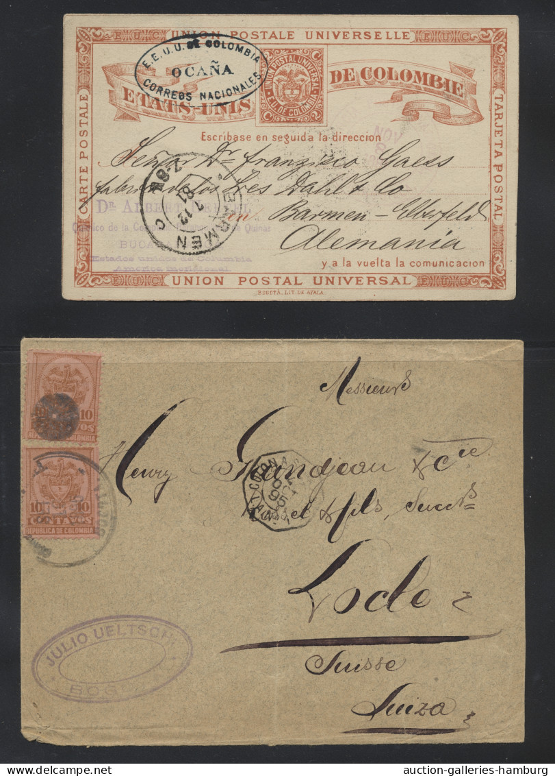 Columbia: 1885-1915 (c.) Lot Of 15 Interesting Older Covers Or Cards Incl. 2 PSC - Colombie