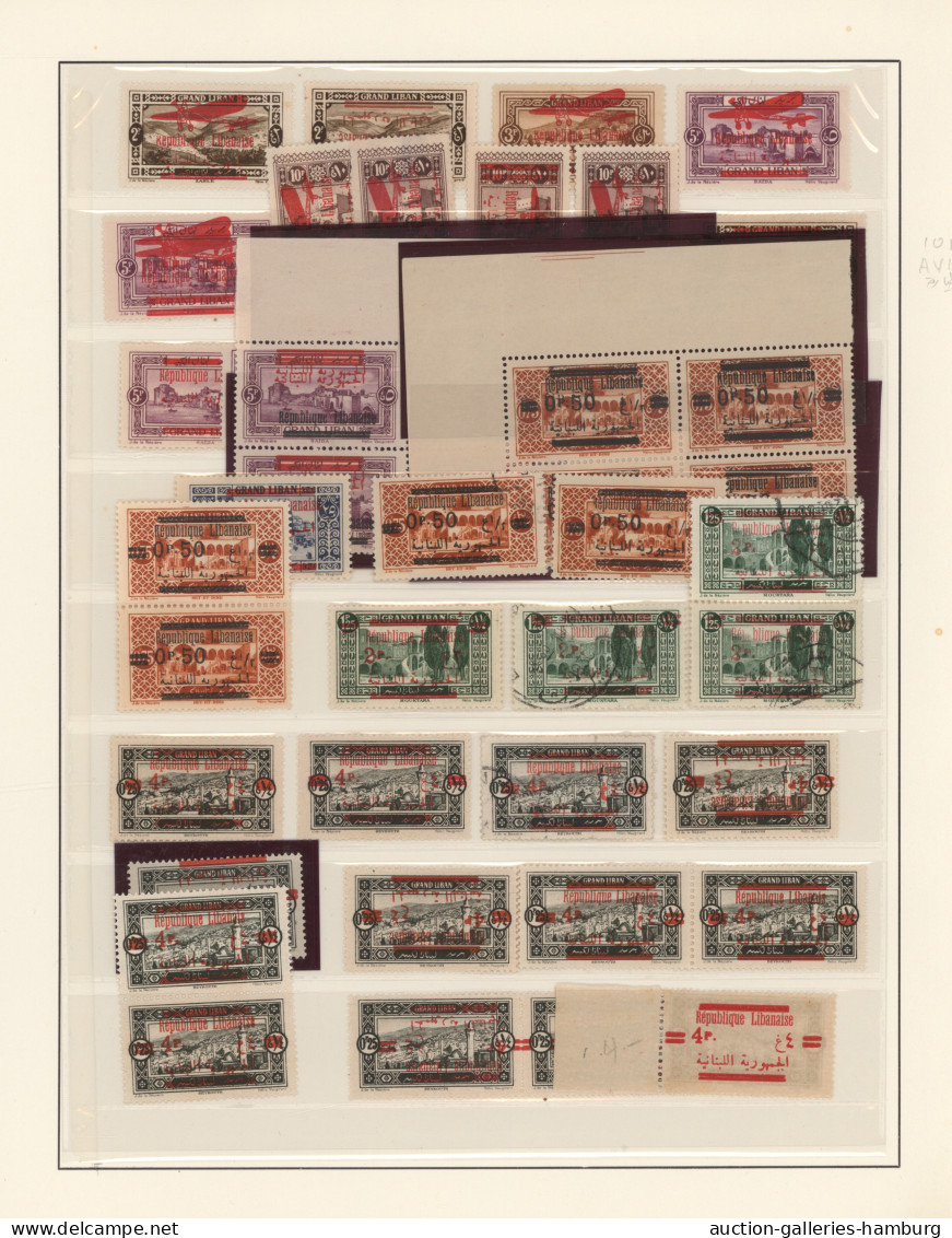 Lebanon: 1924/1930, OVERPRINTS, almost exclusively mint collection of more than