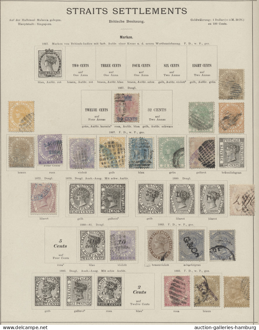 Malayan States - Straits Settlement: 1867-1885, Kleine Ungebrauchte Sammlung Der - Straits Settlements