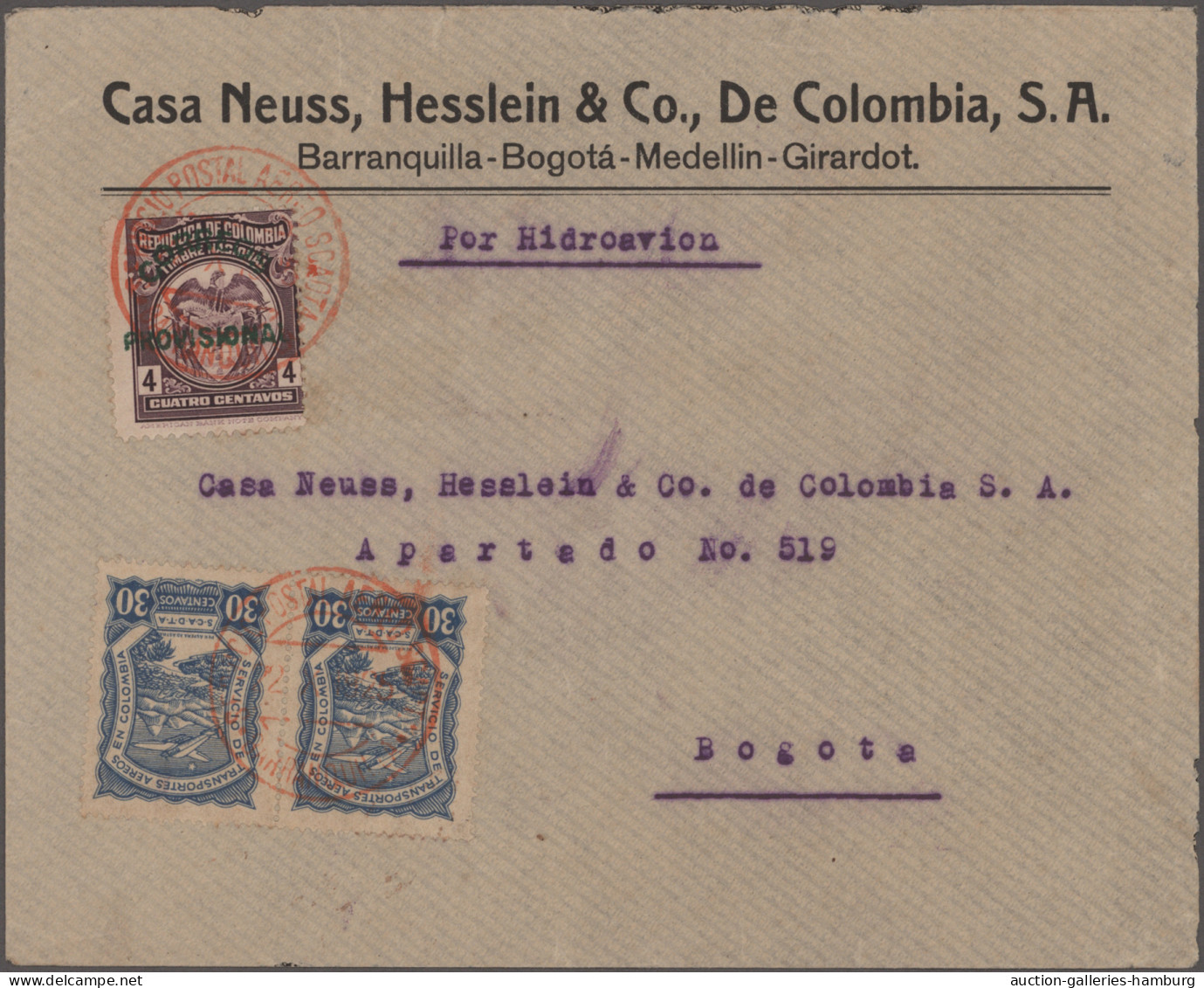 SCADTA - Issue For Columbia: 1922/1925, Lot Of Seven Airmail Covers With Mixed F - Colombia