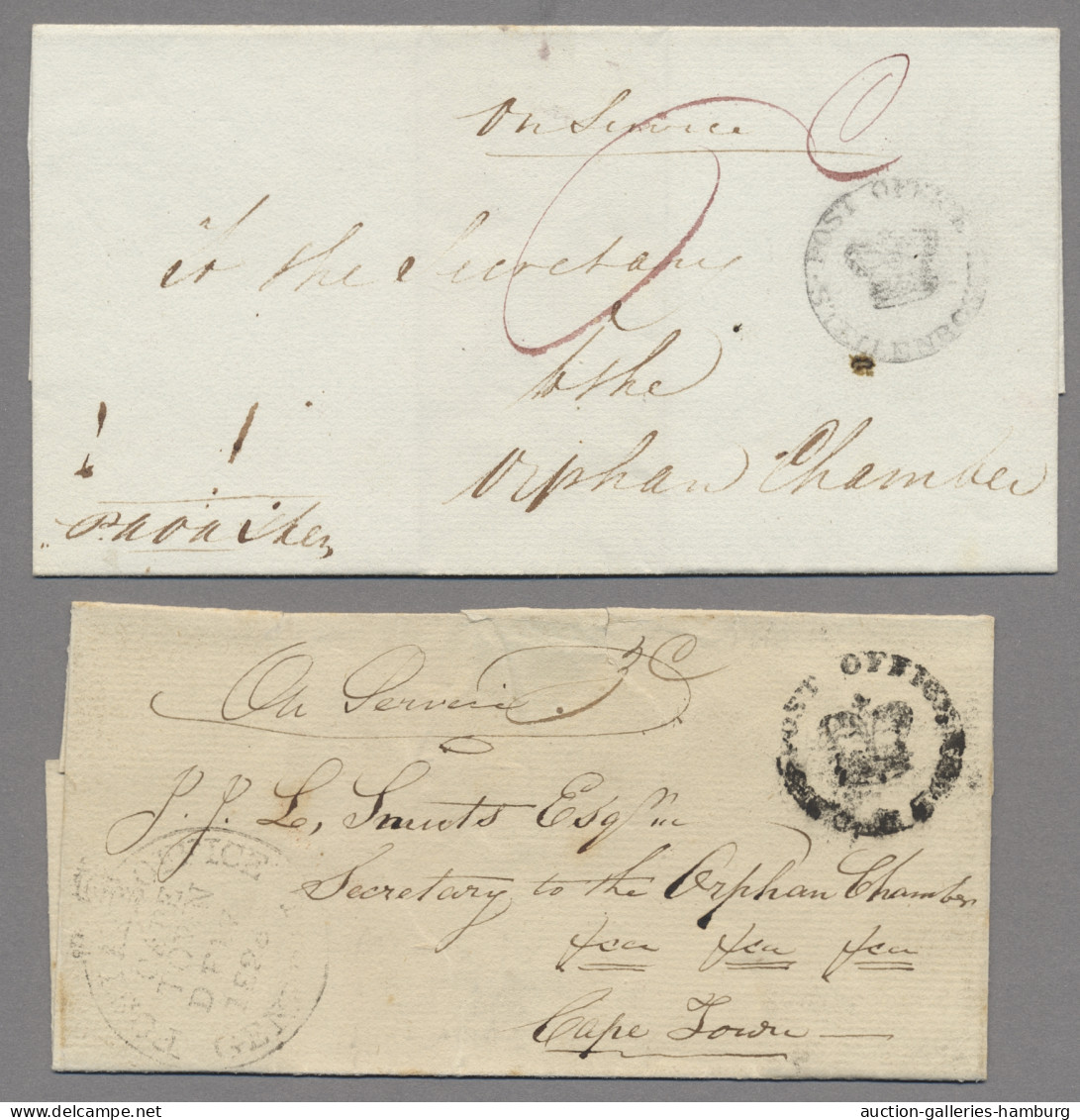 Cap Of Good Hope: 1814-40s, Collection Of 19 Stampless Covers Including 13 Beari - Cap De Bonne Espérance (1853-1904)