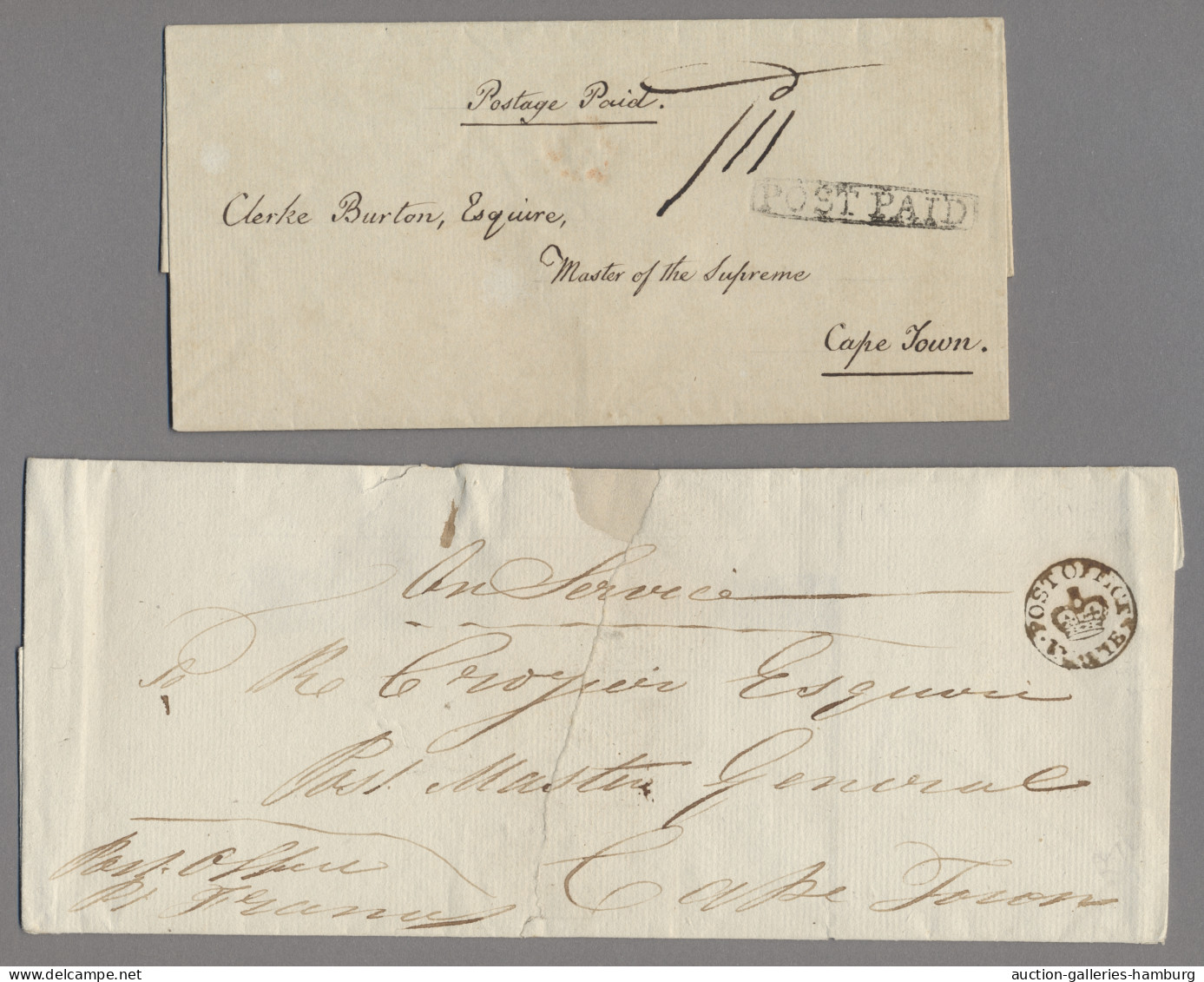 Cap Of Good Hope: 1814-40s, Collection Of 19 Stampless Covers Including 13 Beari - Cabo De Buena Esperanza (1853-1904)