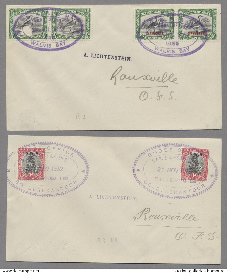 South West Africa - Post Marks: 1916-1985, BAHNPOSTBELEGE, über 100 Stück, Davon - Sud-Ouest Africain Allemand