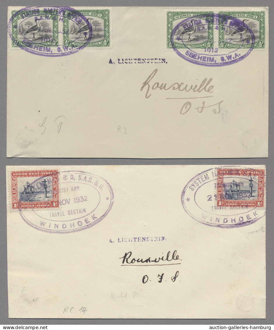 South West Africa - Post Marks: 1916-1985, BAHNPOSTBELEGE, über 100 Stück, Davon - Sud-Ouest Africain Allemand