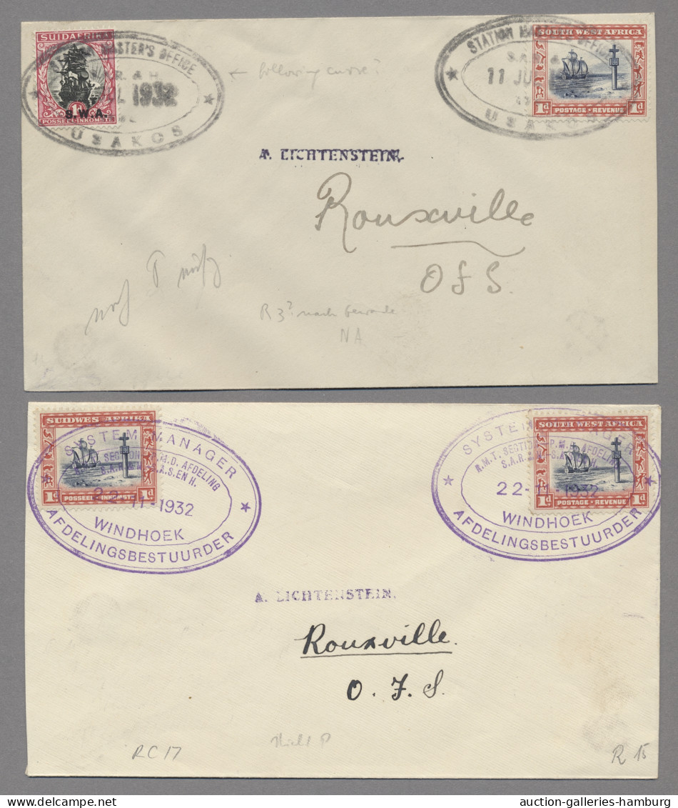 South West Africa - Post Marks: 1916-1985, BAHNPOSTBELEGE, über 100 Stück, Davon - Sud-Ouest Africain Allemand