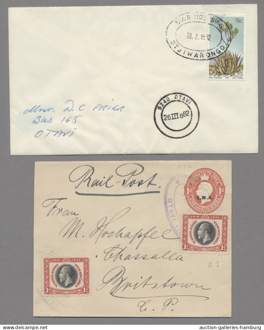 South West Africa - post marks: 1916-1985, BAHNPOSTBELEGE, über 100 Stück, davon