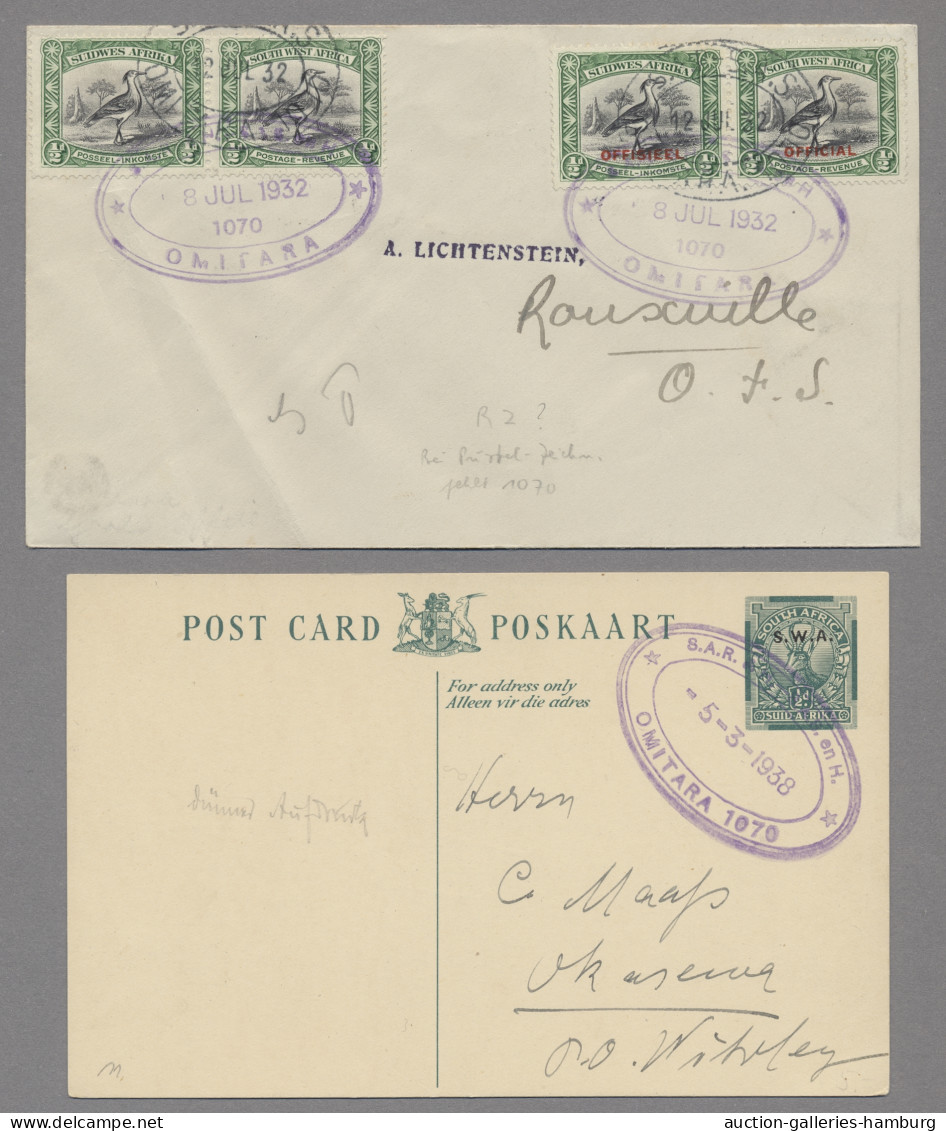 South West Africa - post marks: 1916-1985, BAHNPOSTBELEGE, über 100 Stück, davon