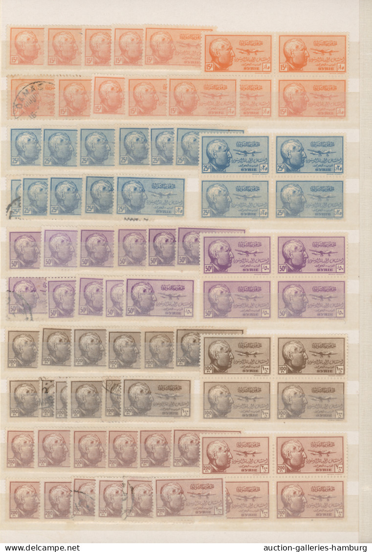 Syria: 1942/1960, comprehensive mint and used stock/accumulation in a stockbook,